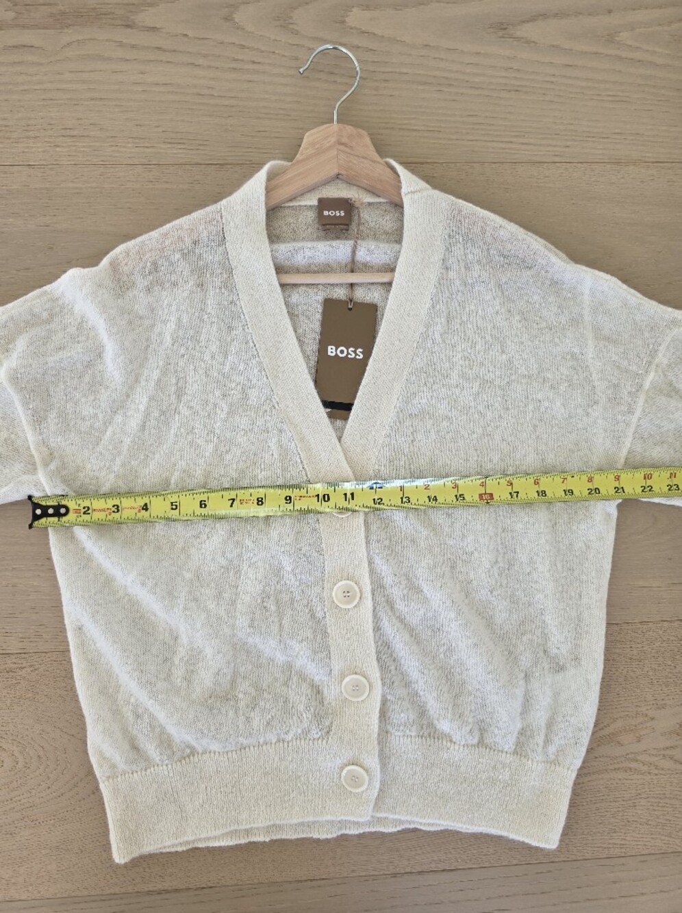 HUGO BOSS Foleda Mohair Cardigan Cream Small NWT - Picture 8 of 14